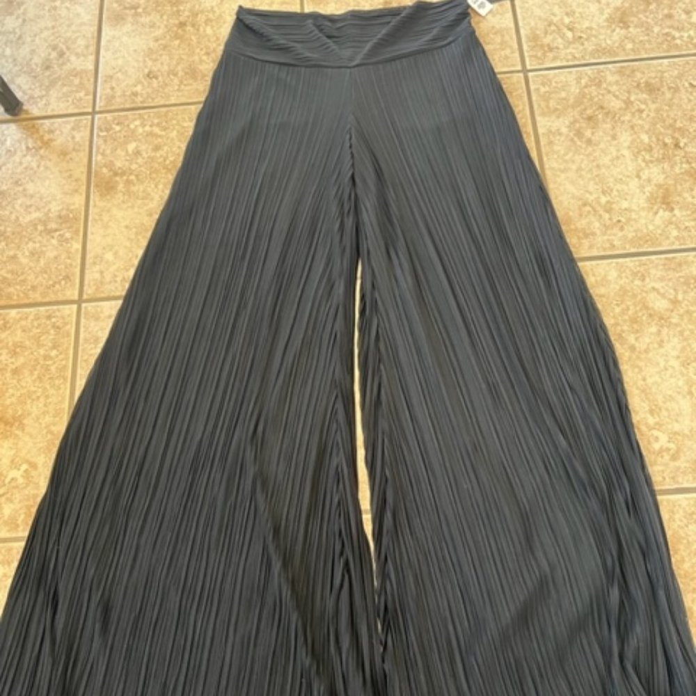 Sharon Max Women's Flowy Palazzo Wide Leg Black Pants Size XL